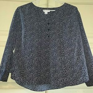 Dress shirt black w/ white polka dots size 1x